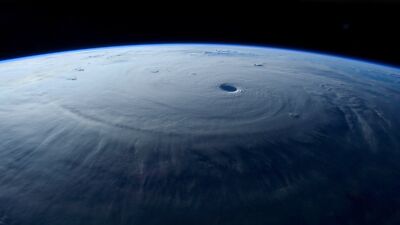 Anime typhoon hurricane earth atmosphere space Play Gaming Mat Desk