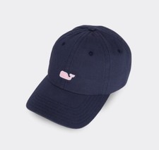 Vinyard Vines Classic Logo Baseball Hat Navy Blue Pink/Wht Whale Embroidery