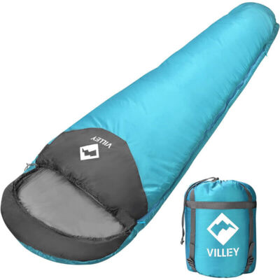 VILLEY Mummy Sleeping Bag Lightweight Backpacking Sleeping Bag for Adults & Kids