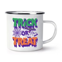 Halloween SüßEs Oder Saures GrüN Orange Emaille Tasse Gruselig Geist KüRbis