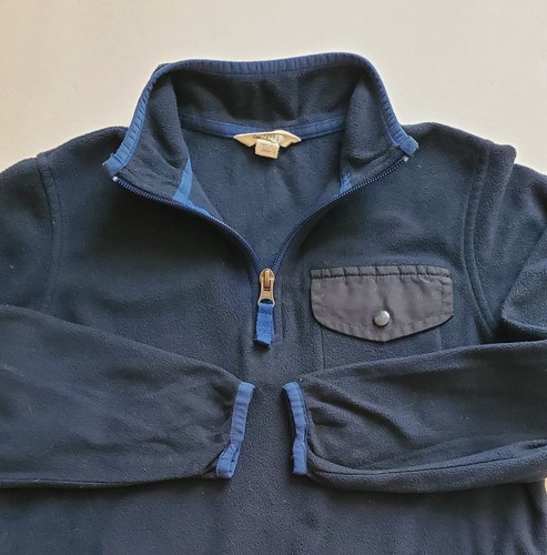 Lands' End Boys Small (8) Fleece 1/4 Zip Pullover Sweatshirt Navy Lightweight - Picture 5 of 10