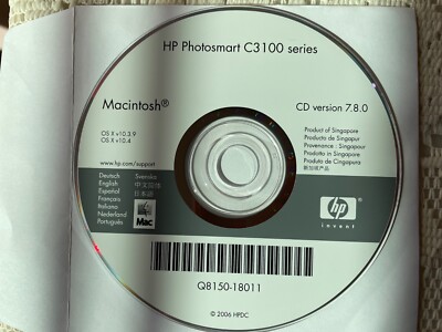 HP Photosmart C3100 series Driver Apple Macintosh Mac OS X v10.3.9 and OS X 10.4