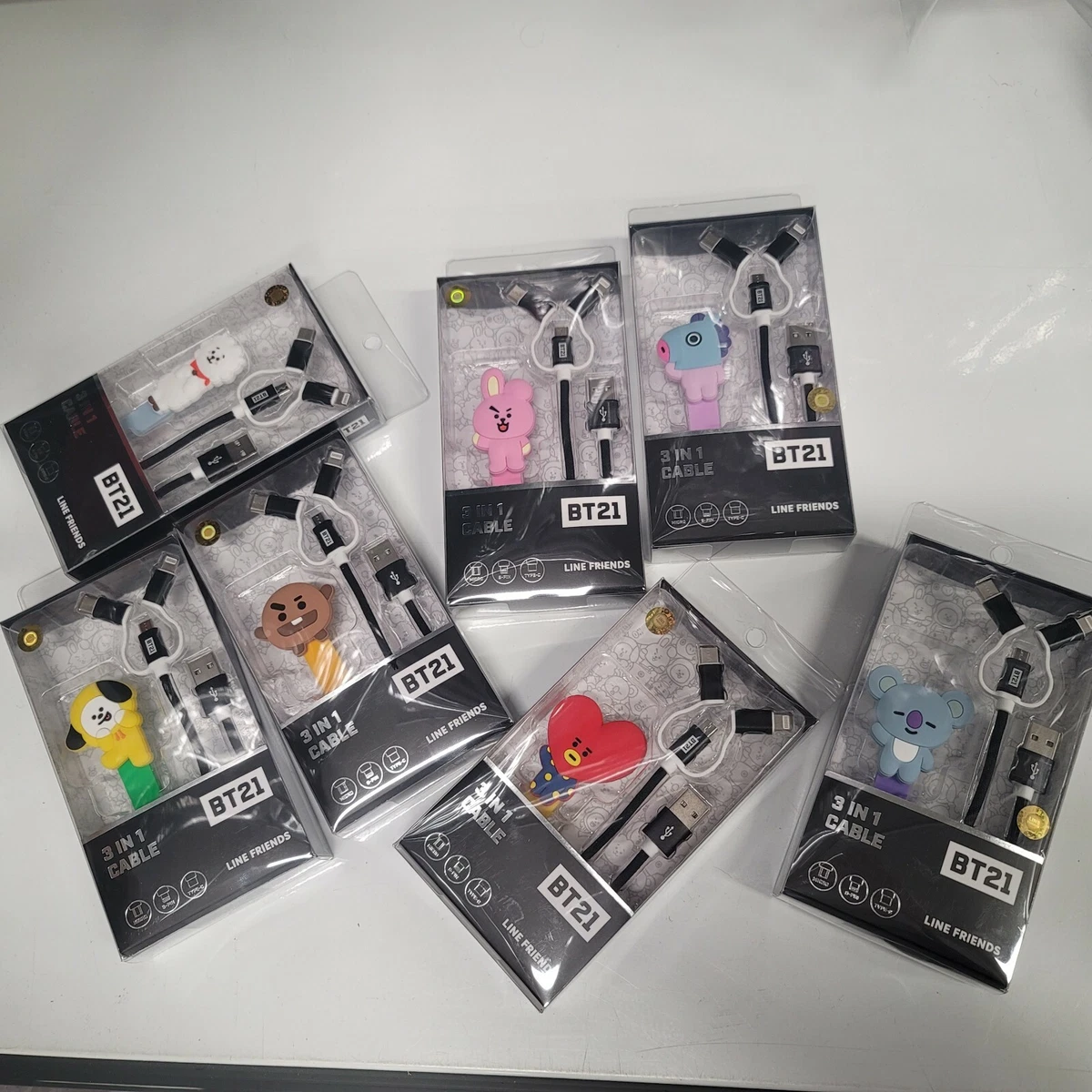 BT21 Official BTS Product Multi Charge 3 in 1 Cable_8PIN, TYPE-C 