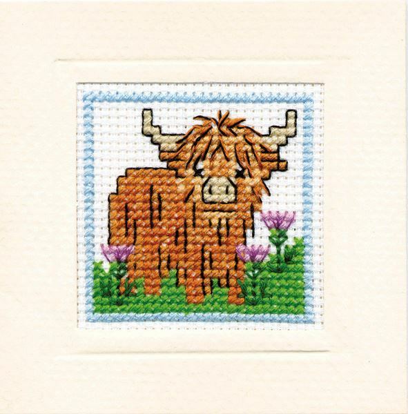 Wee Hieland Coo Miniature Card Cross Stitch Kit (Textile Heritage)