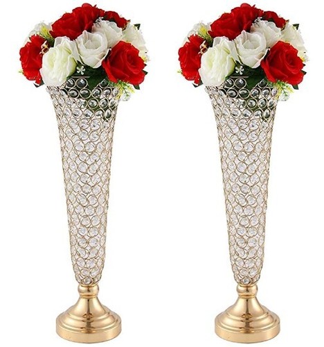 2 Pcs Crystal Flower Stand Table Decorative Centerpiece for Wedding Anniversary - Afbeelding 1 van 12