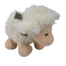 Russ Berrie Woolsen Lamb Plush Bleating Sound 8 Inch Cream White Wooly Sheep