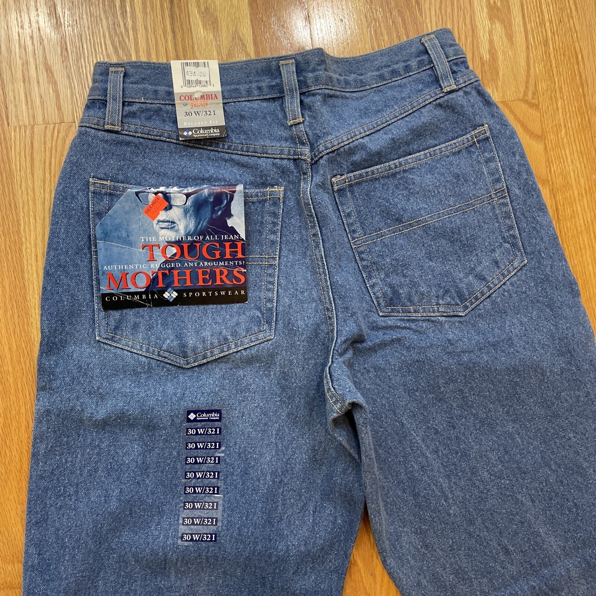 ◎90s Columbia TOUGH MOTHER JEANS W32 NWT New Columbia TOUGH MOTHER Mens Jeans Size 31X 32 90s