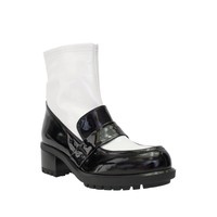 Guido Sgariglia Black White Patent Leather Penny Loafer Lug Sole Boot Size 36 on sale Guido Sgariglia Black White Patent Leather Penny Loafer Lug Sole Boot Size 36 on sale