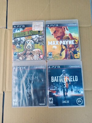 Sony PlayStation 3 PS3 Games Lot Of 4 Skyrimmax Payne Borderlands TRL7#57