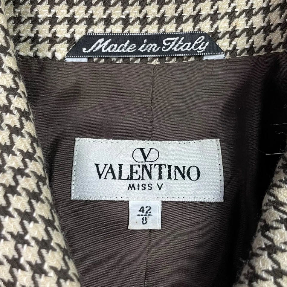 Blazer para mujer Valentino Miss V a cuadros de lana talla 42/8 Foto 3 de 4