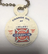Vintage Champlin Oils Auto Car Motor Engine Lubricant Lube Change Keychain