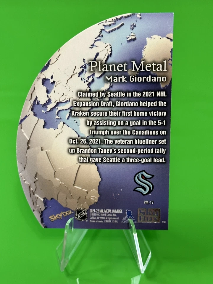 💥💥2021-22 Skybox Metal Universe Mark Giordano Planet Metal #PM-17!!!💥💥 - Image 2 of 3