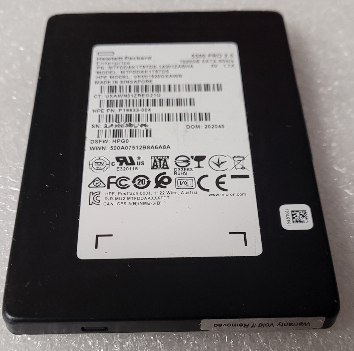 HPE 5300 PRO VK001920GXAWN 1.92TB 2.5