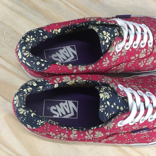 Vans Shoes Womens 9.5 Mens 8 Era 59 Liberty Sneakers Red Floral Lace Up Low TC6D - Picture 13 of 16