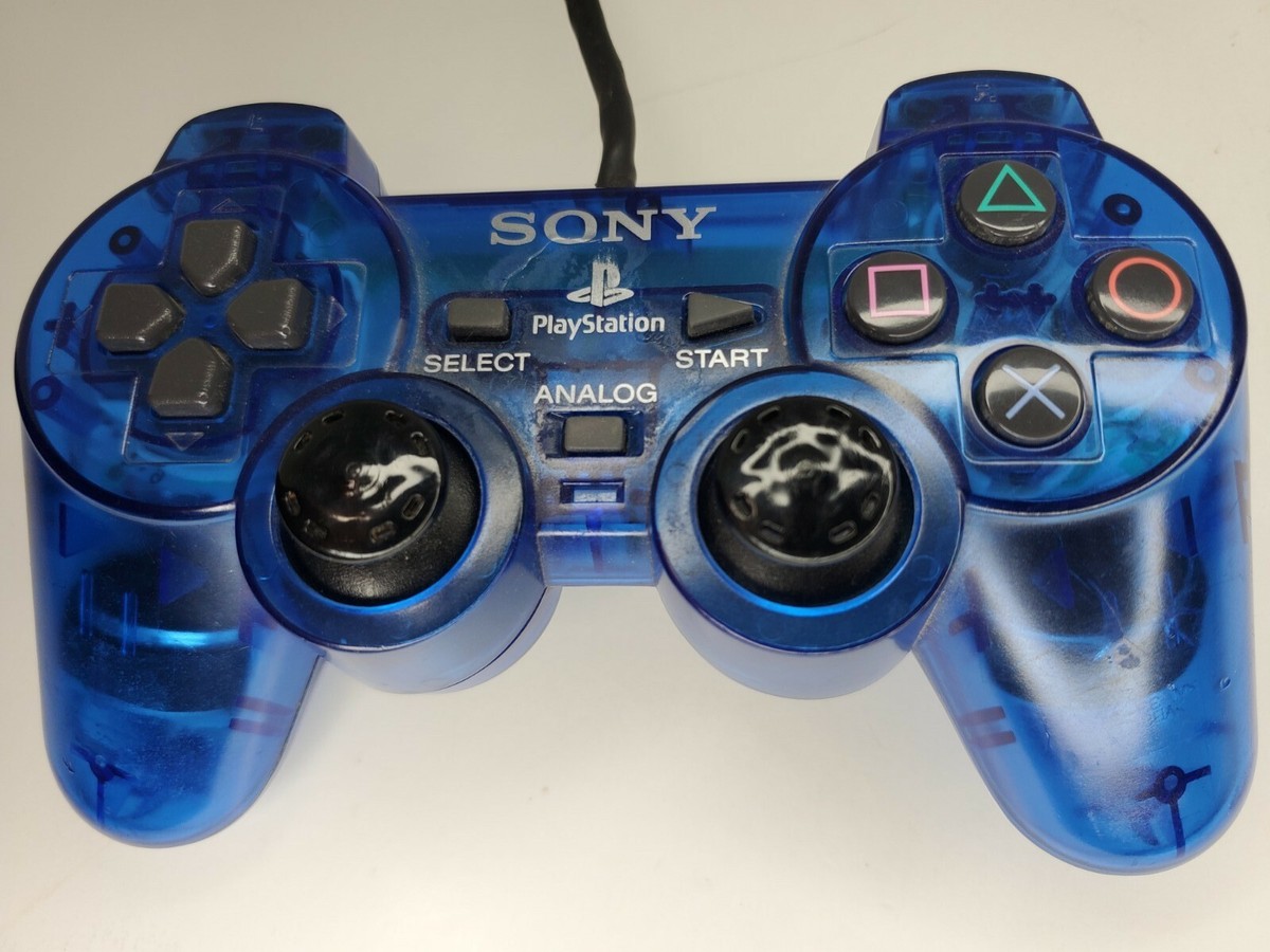Sony PlayStation PS1 PS2 Dualshock Controller Island Blue SCPH