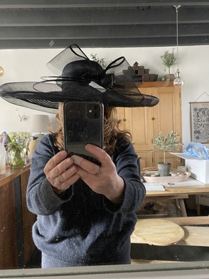 BNWT JOHN LEWIS BLACK WEDDING HAT £110 