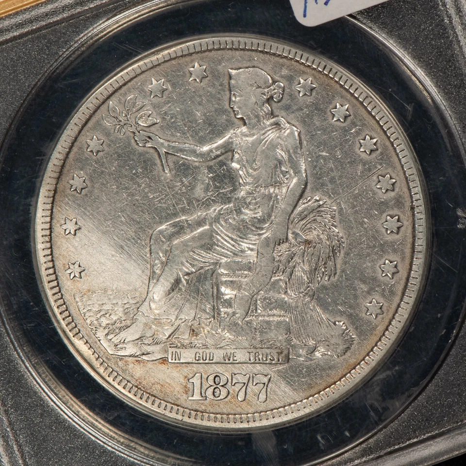 1877 Trade Dollar ANACS VF 35 Details - SKU-X5557 - Image 3 of 4