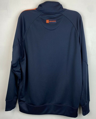 Chicago Bears Jacket Mens L Zip-Up Track NFL Team Apparel Navy Blue Poly - Picture 2 of 9