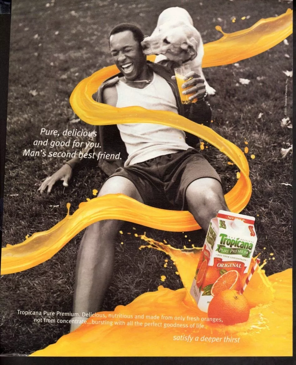 Vintage print ad advertisement Tropicana Orange Juice Man's Second Best  Friend
