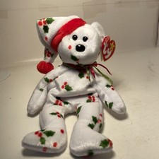 MINT Rare 1998 Holiday TEDDY Ty Beanie Baby PE Pellets TAG ERRORS FromCollection