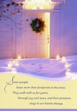 Religious CHRISTMAS Greeting Card, Winter Wreath Door by DaySpring + Envelope