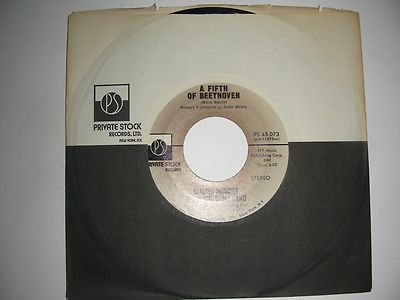 Walter Murphy A Fifth Of Beethoven /California Strut  45  Private Stock VG+ 1976