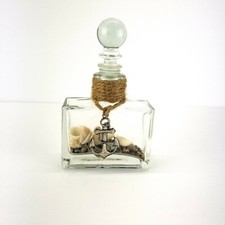 Bottle With Sea Shells and Anchor Accent - 5.75" Tall W/ Stopper