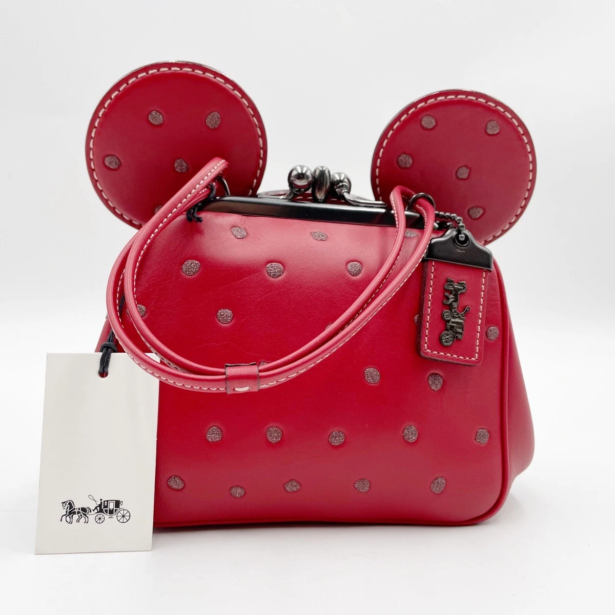 Disney X Coach 1941 Minnie Mouse Kisslock Bag Limited Edition Red Glitter NWT