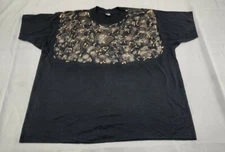 Vtg Screen Stars Best Mens 3XL T Shirt Single Stitch Black Gold Paint Splatter