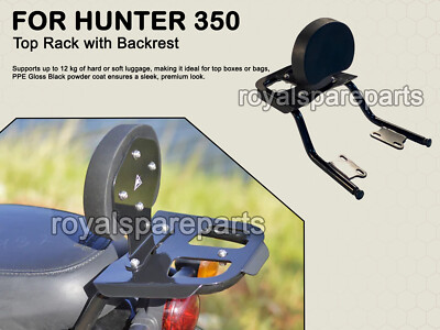 Fit Für Royal Enfield Hunter 350 Hinten Gepäck Rack & Rückenlehne, Schwarz