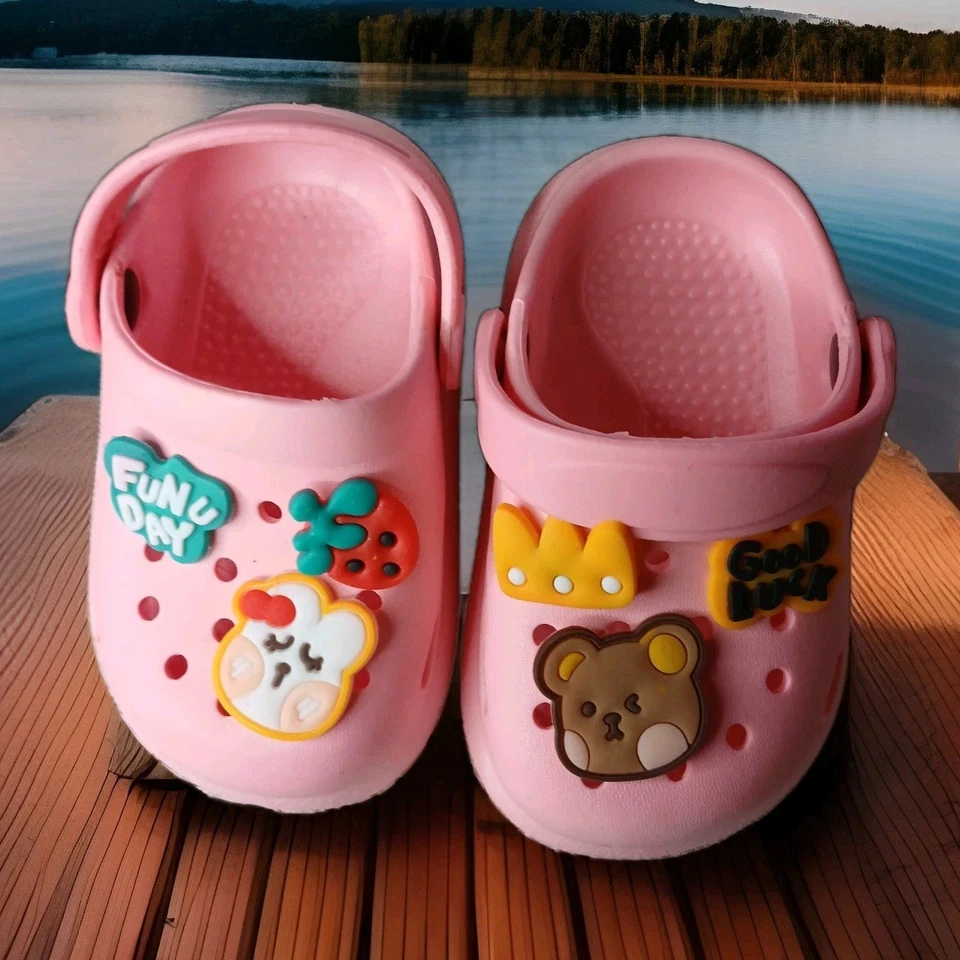 Toddler Size 2 - 2.5 Squishy Soft Rubber Clogs Pink New (6 Inches) - Image 2 of 4