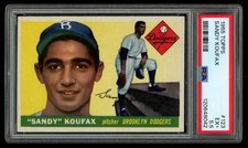 1955 Topps #123 Sandy Koufax Brooklyn Dodgers Rookie Card RC HOF PSA 5.5 EX+. rookie card picture