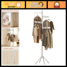 Foldable Tripod Clothes Drying Rack - Height Adjustable, Space Saving, 35 Pieces