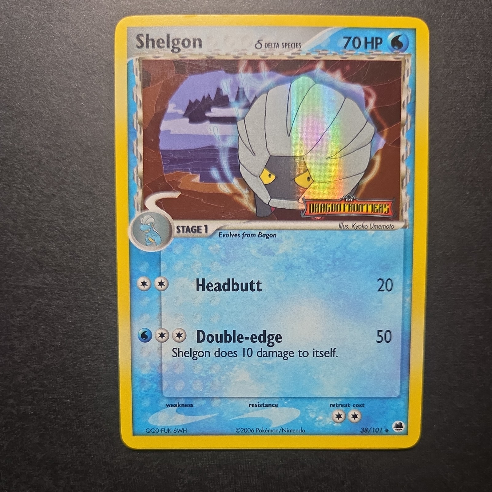Shelgon 38/101 Pokemon EX Dragon Frontiers Stamped Reverse Holo Delta Species LP