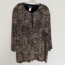 Alex Evenings Women Black Gold/Copper Jacket Glitter Sparkly Women's Size 3X