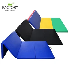 Gymnastics Mat 4'X10'X2" Folding Fitness Yoga Stretch Workout Gym Tumbling Pad