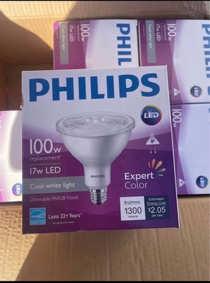 Philips ExpertColor PAR38 LED 17W 100W Eq Cool White Dimmable Flood E26 New