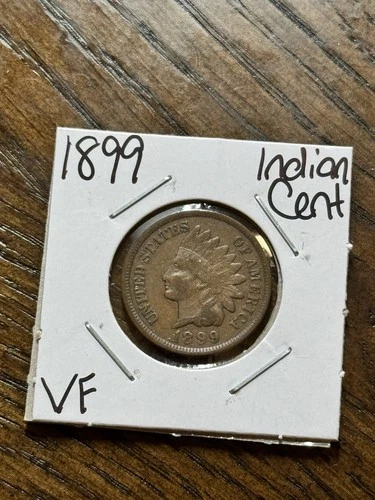 1899 Indian Head Cent Penny VF Very Fine Better Date US 1c Type Coin (Raw18580)
