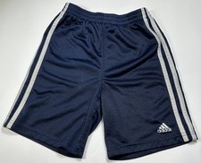 Adidas Blue Soccer Shorts 3 White Stripes On Sides Boys Youth Size 6 Gym Shorts