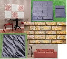 Stampi Pannelli 3D Piastrelle Gesso Calcestruzzo Pietra Wall Art Decor ABC...