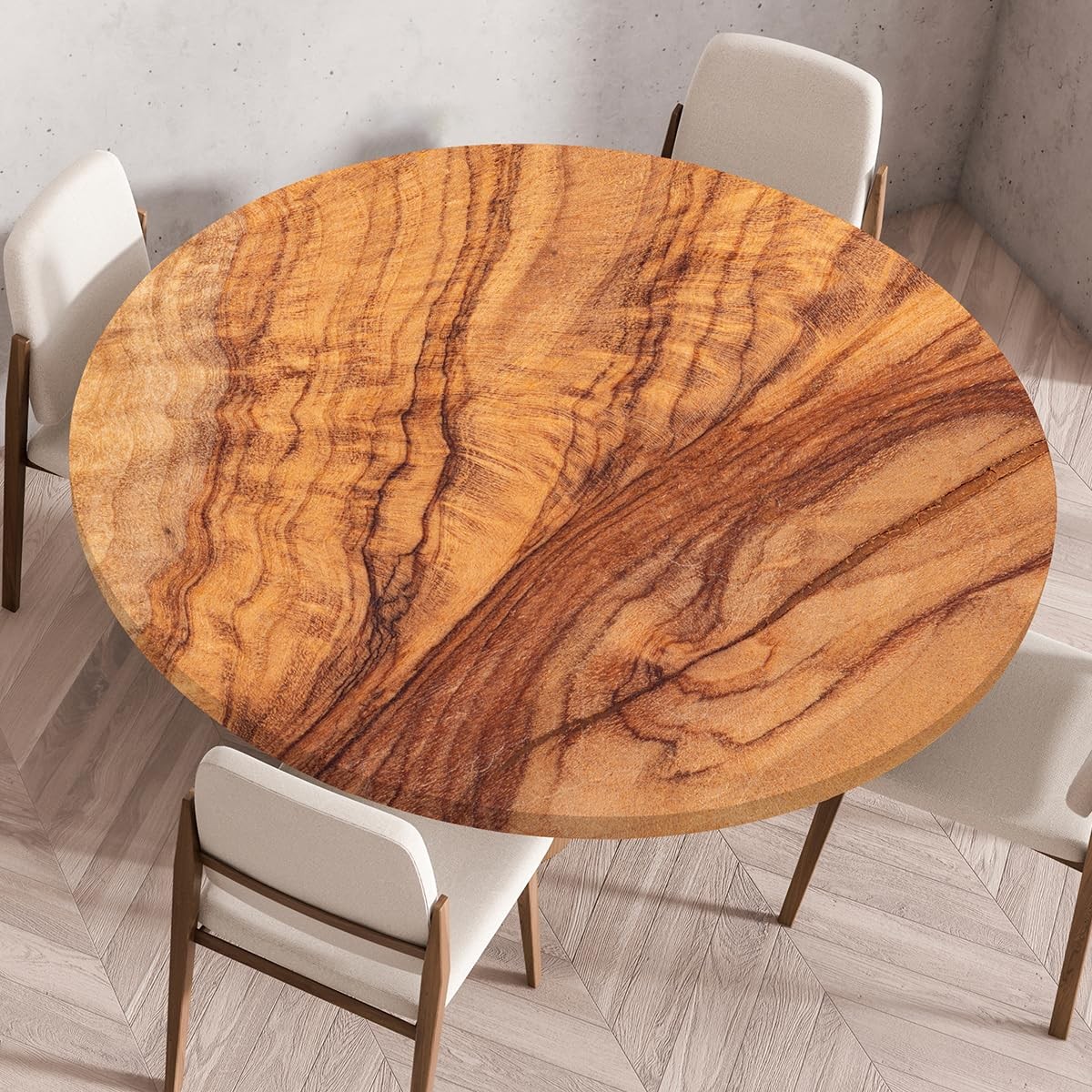 Nappe ronde 70 cm avec élastique anti-vent protège table anti-tache 3D
