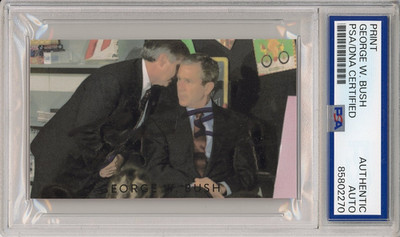 President George W Bush SIGNED 9/11 America is Under Attack Picture PSA DNA COA
