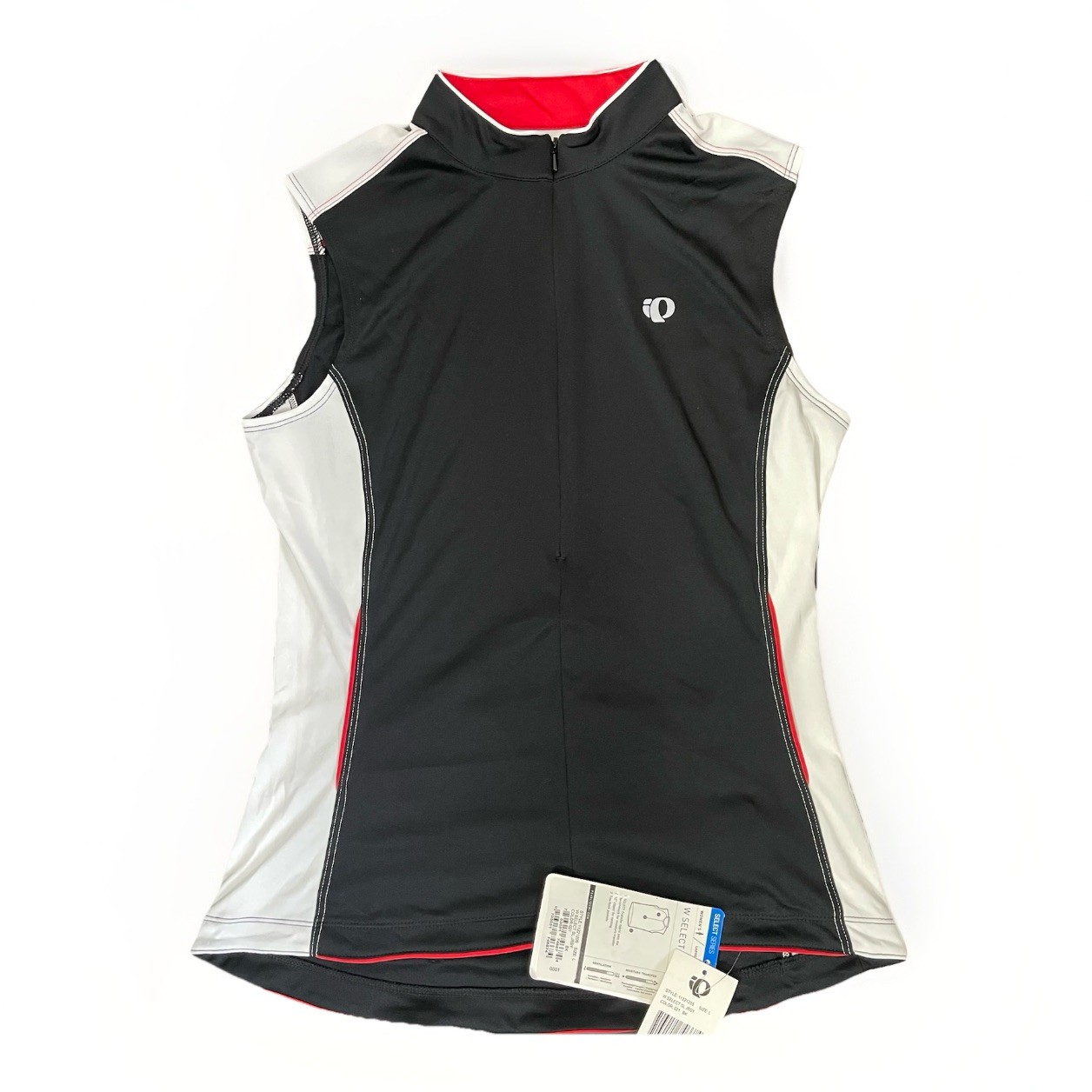 Pearl Izumi Women's Cycling Vest L Black White 3/4 Zip Perfo