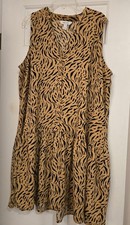 Womens Sleeveless Dress Animal Print