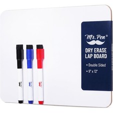 Double Sided Small Dry Erase Board 9x12 Inches Lapboard with Markers Portable
