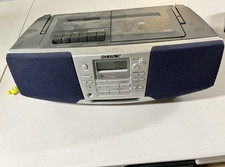 Sony CFD-S38 CD AM/FM Radio Cassette-Corder w/ Headphone Jack Silver/Blue