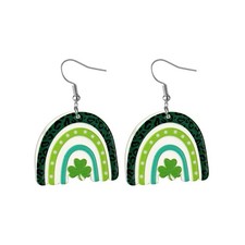 St. Patrick's Day Earrings for Women, Acrylic Irish Shamrock Dangle Earrings Gre