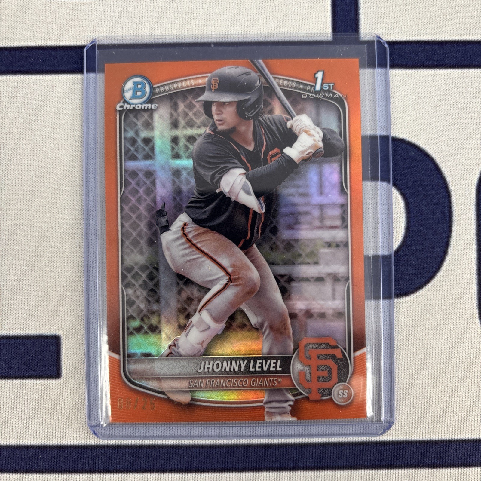 2025 Bowman - Chrome Prospects Jhonny Level #BCP-147 Orange Refractor 8/25 (RC)
