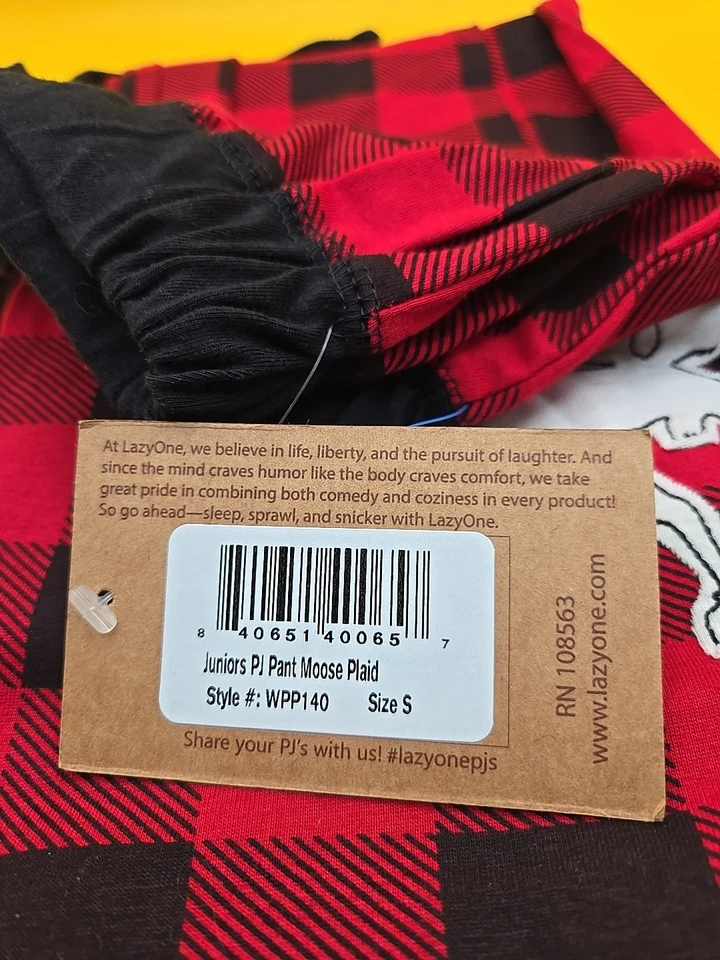 Lazy One Red/Black Buffalo Check Flannel Pajama Pants Small  - Image 2 of 4