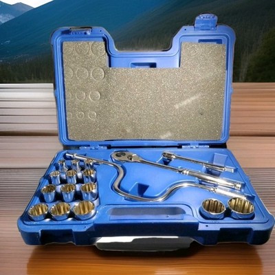 Westward 4PL30 1/2'' Drive Socket Wrench Tools Set Sae 17 Pcs 3/8'' - 1 1/4'' Read